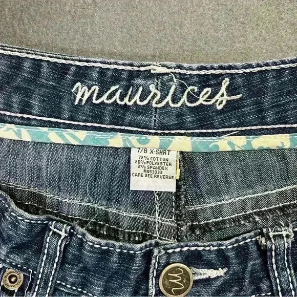 Maurices Denim Stretch Bootcut jeans Womens 7/8 X-Short Cute Blue Faded 1146 - Picture 2 of 10